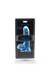 Dildo realistico con testicoli Happy Dicks 12 cm blu