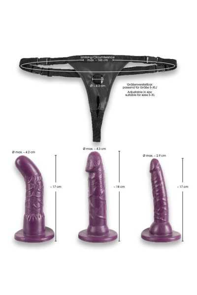 Set imbracatura con 3 dildo