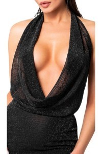 Mini abito in tessuto trasparente glitterato Luminara