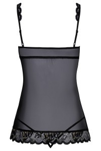 Babydoll aperto in pizzo nero