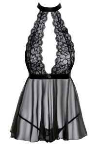 Babydoll trasparente nero