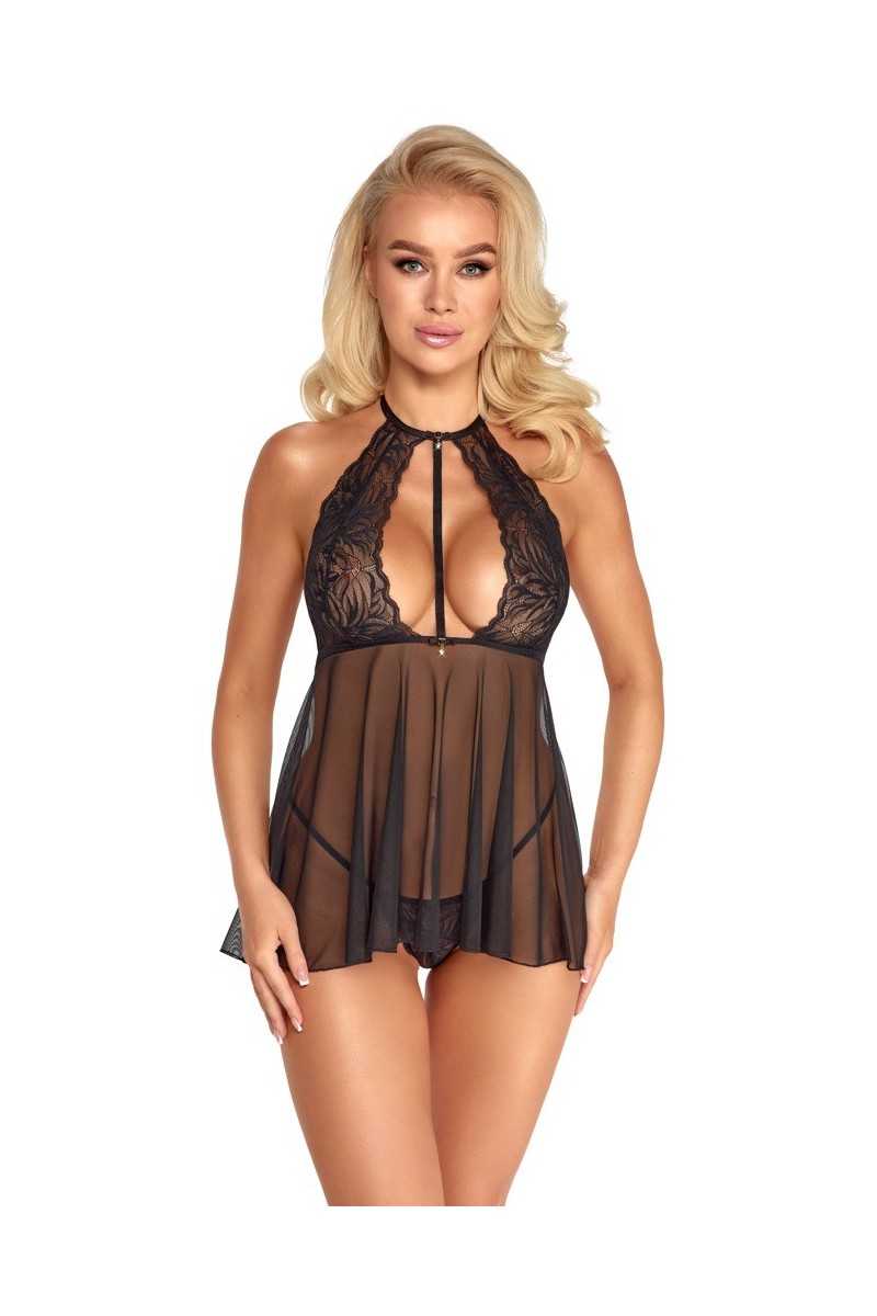 Babydoll corto svasato nero