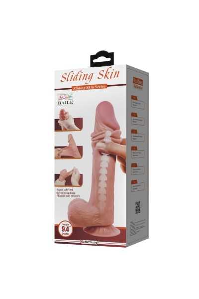 Dildo realistico con ventosa Sliding skin 24 cm marrone