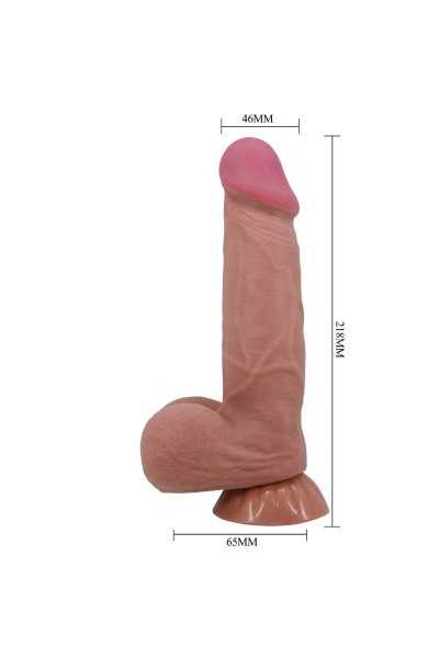 Dildo realistico con ventosa Sliding skin 21,8 cm marrone