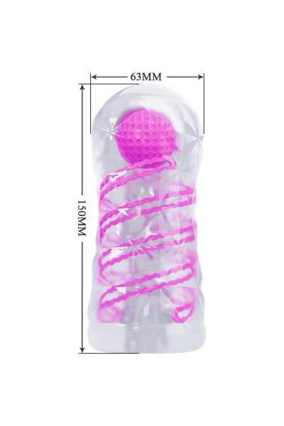 Masturbatore con spirale e sfera stimolante