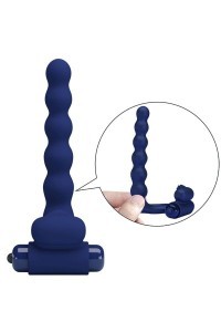 Anello vibrante con dildo anale Ajmal blu