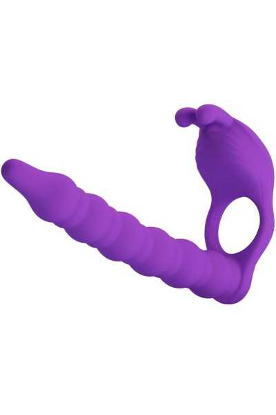 Anello vibrante con dildo anale Blackney viola