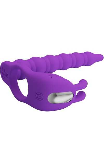 Anello vibrante con dildo anale Blackney viola