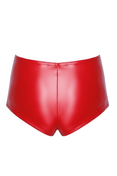 Shorts wetlook elasticizzato rosso Mysteria