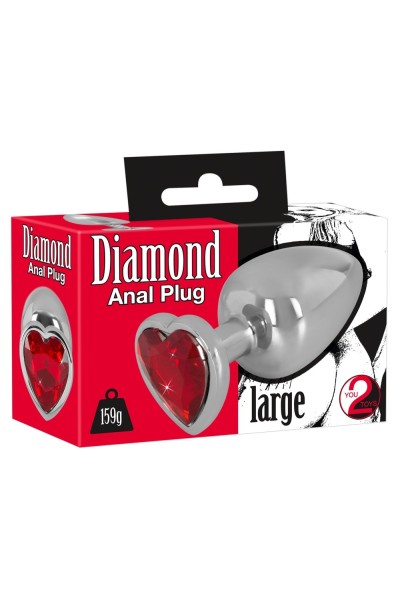 Plug anale Diamond large rosso