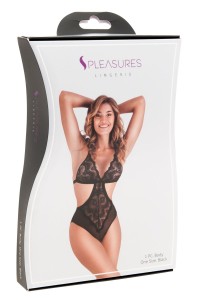 Body nero con motivo floreale