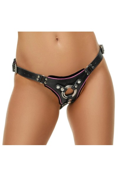 Imbracatura strap on per donna in pelle