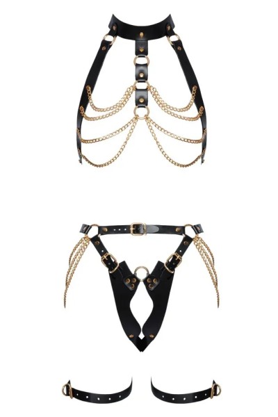 Completino imbracatura 2 pezzi in pelle