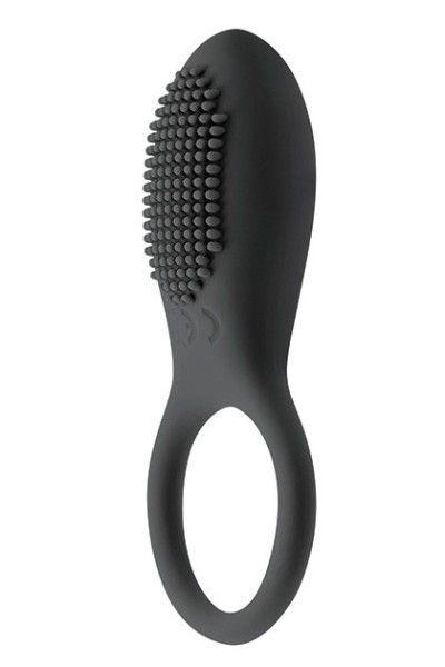 Anello vibrante con stimolatore clitorideo nero