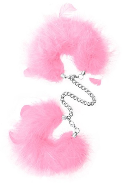 Manette ricoperte di piume rosa Feather Cuffs