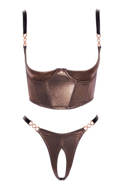 Completino 2 pezzi aperto con ciondolo a forma di cuore