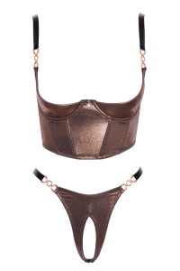 Completino 2 pezzi aperto con ciondolo a forma di cuore