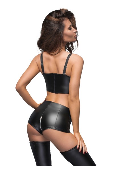 Shorts a vita alta con cerniera