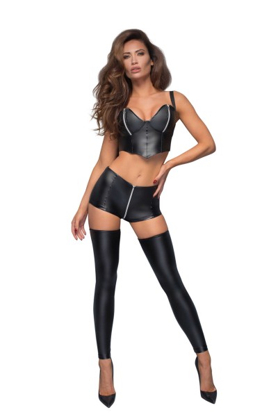 Shorts a vita alta con cerniera