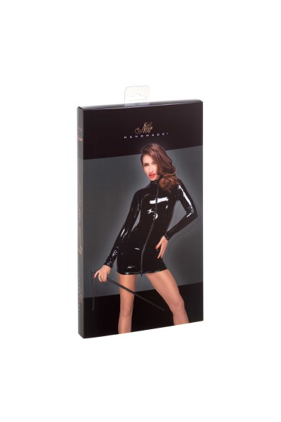 Miniabito a maniche lunghe in PVC con zip