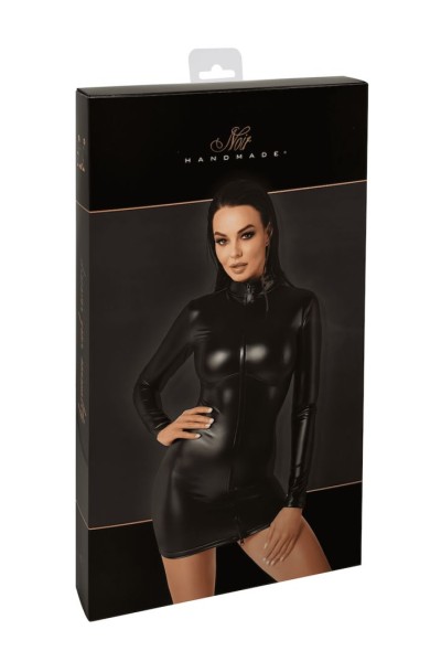 Mini abito wetlook con zip a 3 vie Chimera