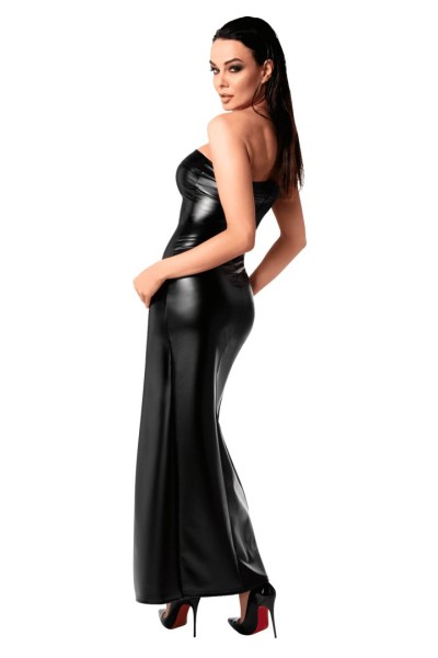 Abito lungo wetlook con spacco Aphrodisia