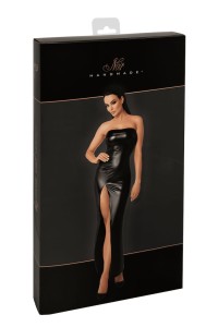 Abito lungo wetlook con spacco Aphrodisia