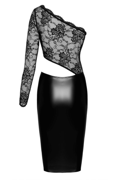 Abito in tessuto wetlook e pizzo Erotica