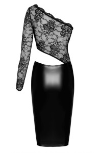 Abito in tessuto wetlook e pizzo Erotica