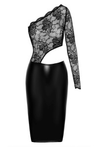 Abito in tessuto wetlook e pizzo Erotica