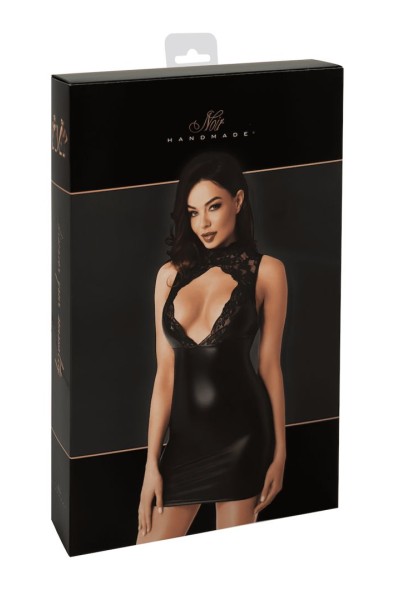 Mini abito wetlook e pizzo Pandora