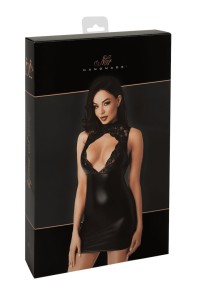 Mini abito wetlook e pizzo Pandora