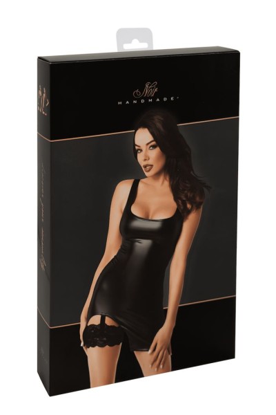 Vestito wetlook con giarrettiera in pizzo Velvetine