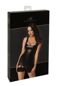 Vestito wetlook con giarrettiera in pizzo Velvetine