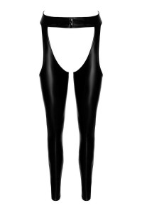 Pantaloni wetlook con dettaglio cut-out