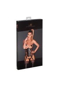 Corsetto stringivita in ecopelle e pizzo