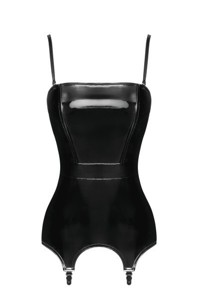 Corsetto con reggicalze in PVC Dominae Venom