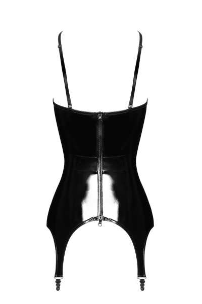 Corsetto con reggicalze in PVC Dominae Venom