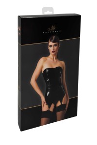 Corsetto con reggicalze in PVC Dominae Venom