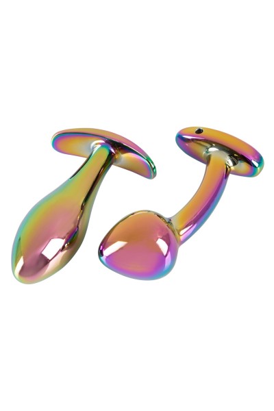 Set di plug anali in metallo nei colori dell'arcobaleno