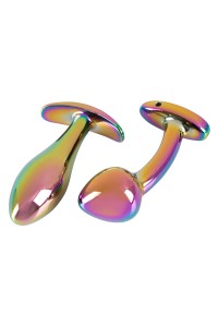 Set di plug anali in metallo nei colori dell'arcobaleno