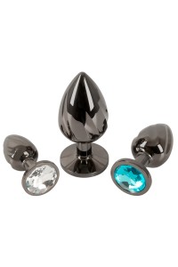 Set 3 plug anali in metallo a spirale con gemme colorate