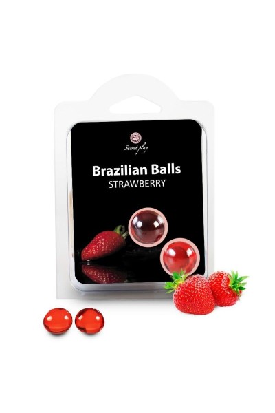 Lubrificante Brazilian Balls alla fragola 2 pz.