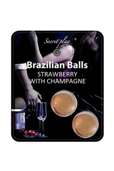 Lubrificante Brazilian Balls fragole e champagne 2 pz.