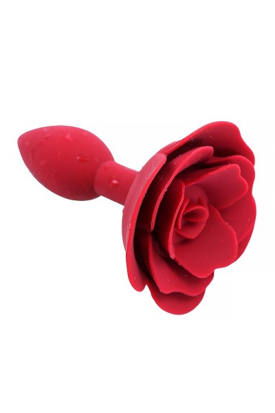 Plug anale rosso a forma di rosa