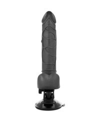 Vibratore realistico telecomandato nero con testicoli 19,5 cm - Basecock