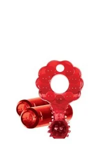 Anello vibrante The Mighty Marble Crossbones rosso