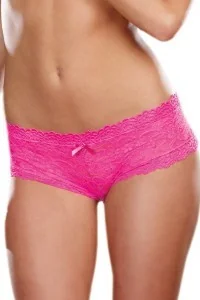 Short sexy in pizzo floreale rosa a vita bassa