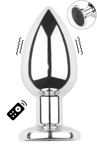 Plug vibrant acier inoxydable anal taille M avec télécommande, USB BOOTY