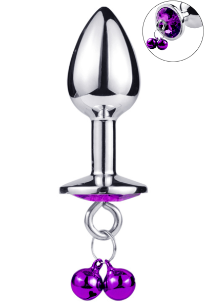 Plug bijou aluminium violet avec clochettes Taille S JINGLE